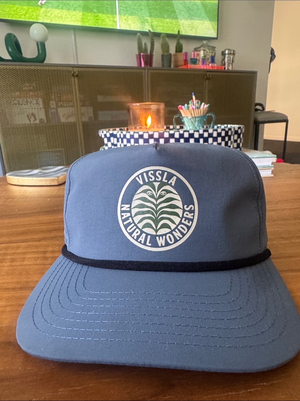 VISSLA Blue 'Natural Wonders' Rope-Trim Trucker Hat